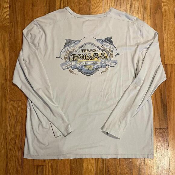 Tommy Bahama Marlin Brew embroidered long sleeve fishing double sided tshirt  XL - Picture 1 of 8